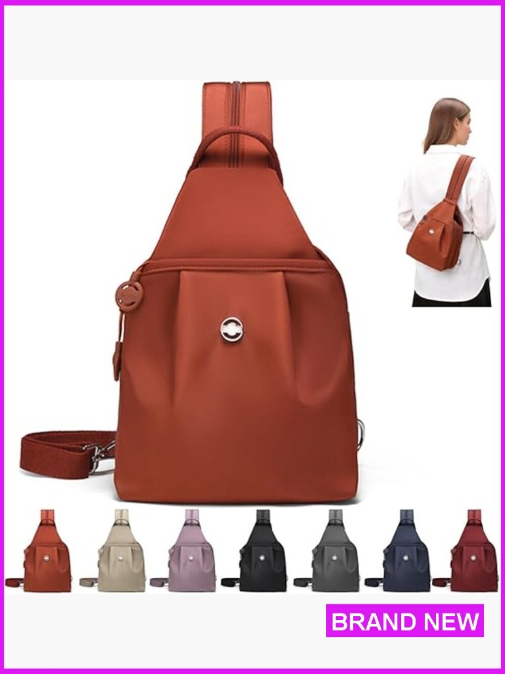 Convertible Anti Theft Travel Tote Backpack Lightweight Waterproof Nylon Sling